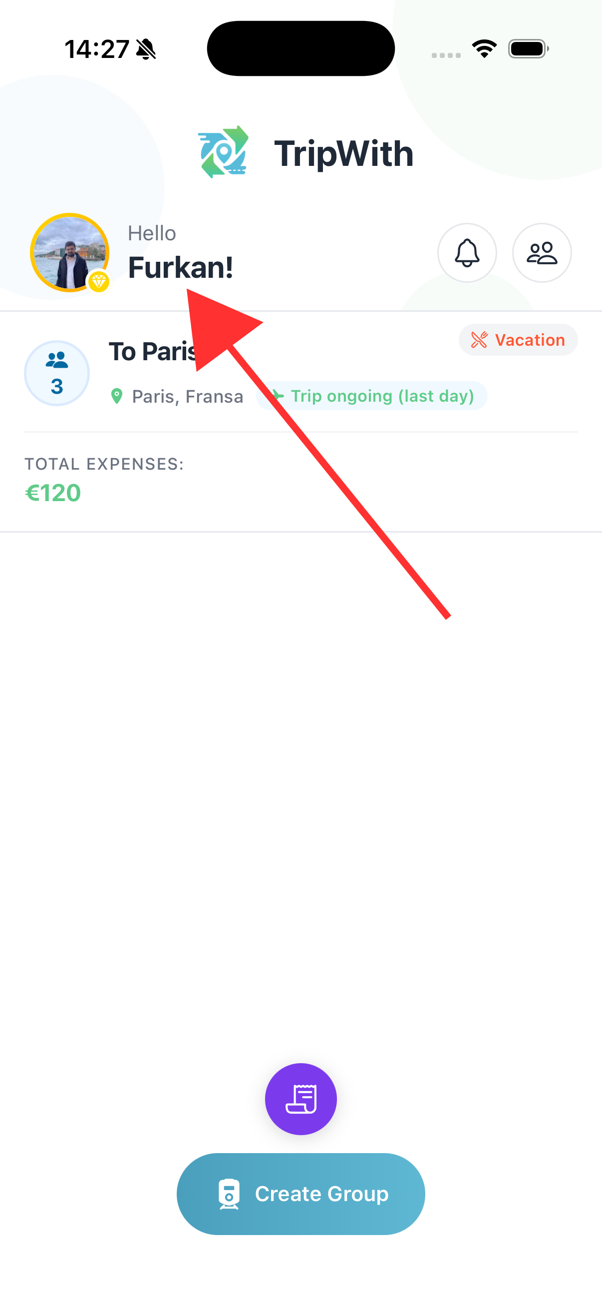 Main Screen - Profile Icon